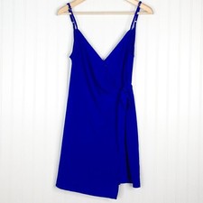 Show Me Your Mumu Say Jay Wrap Dress in Blue Size M Mini Cobalt