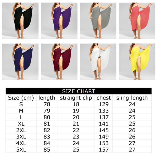 DHL Damen Bademode Bikini Cover Up Pareo Sarong Wickeltuch Strandkleid S-5XL - - Bild 4 von 18