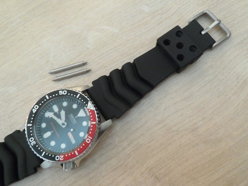 Rubber Dive Watch Strap for Seiko SKX with 2 Fat Spring Bars for Seiko SKX 22 mm - Picture 1 of 12