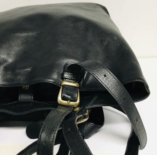 pre-loved auth MAISON MARTIN MARGIELA black lambskin leather TOTE bucket BAG - Picture 7 of 15
