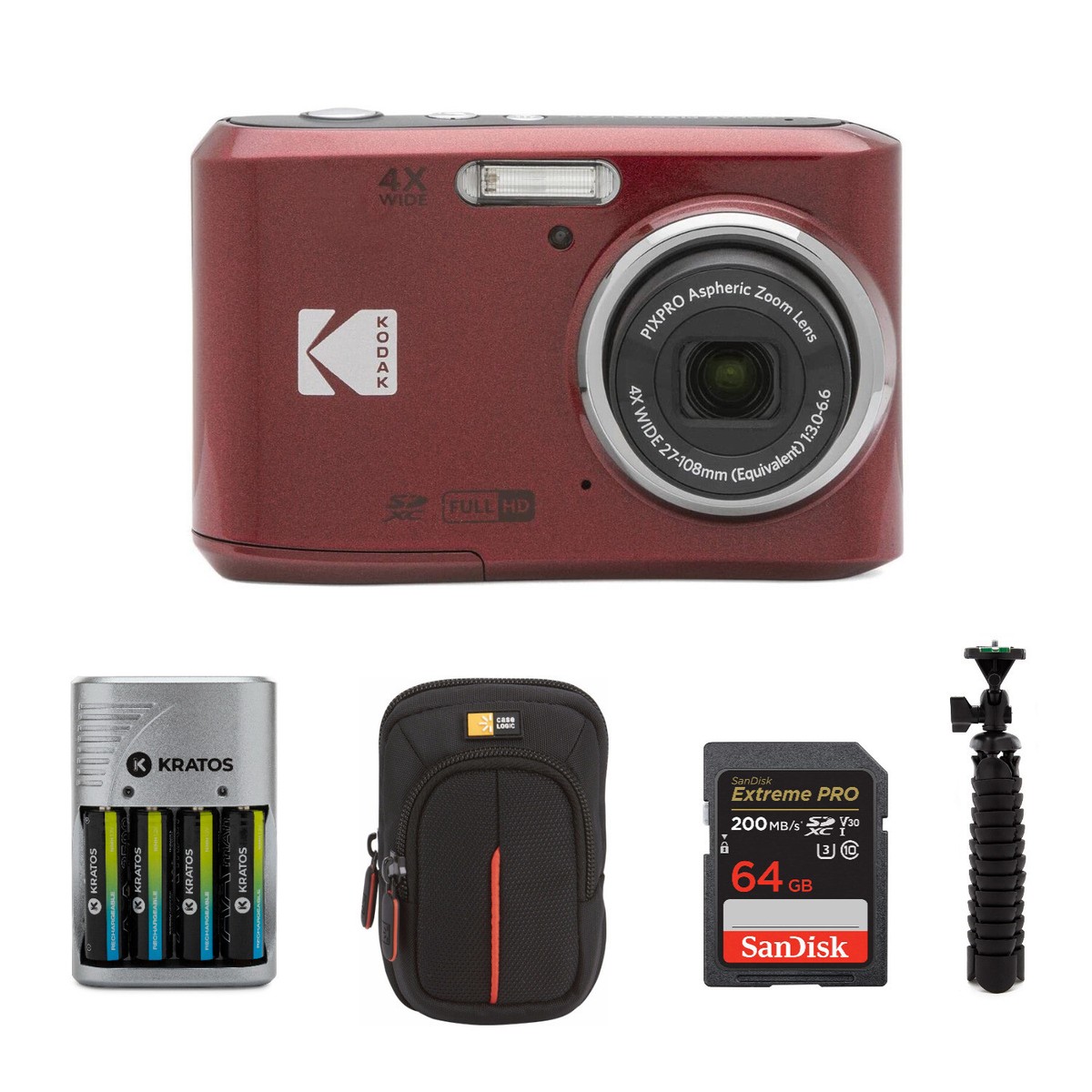Kodak PIXPRO FZ45 Digital Camera Red with Accessory bundle | eBay