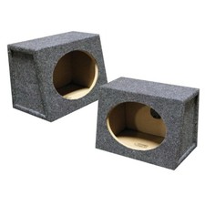 2 x QPOWER SINGLE 6 9" 6x9 INCH SEALED ANGLED FRONT EMPTY SPEAKER BOXES