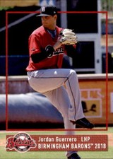2018 Birmingham Barons Grandstand #19 Jordan Guerrero Oxnard California CA Card