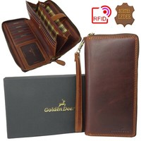 Rfid ✦ Goldendeer GeldböRse Geldbeutel Portmonee Leder Damen Top Geschenk