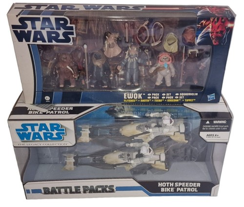 STAR WARS HOTH SPEEDER FAHRRAD PATROL MIT SCOUT TROOPERS & EWOK FIGURENSETS (J9) - Bild 3 von 17