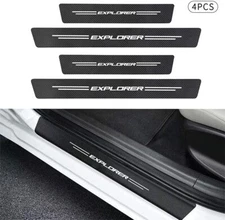 Carbon Fiber Door Sill Cover Scuff Pad Set For Ford Explorer
