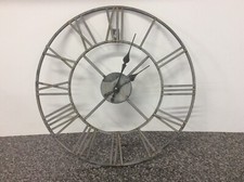 Large 39cm Round Decorative Metal Traditional Wall Clock, Roman Numerals, Faulty