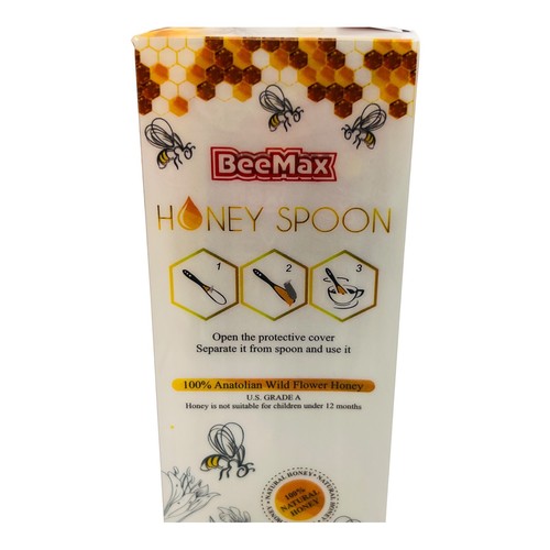 Cuchara de miel BeeMax caramelo 100 % natural flor silvestre miel sin gluten 10 por caja - Imagen 7 de 17