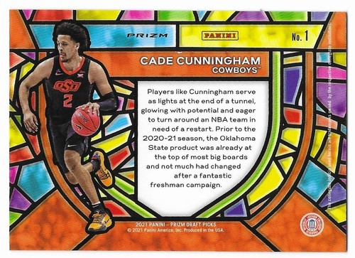 Vidrieras Cade Cunningham 2021-22 Panini Prizm borrador novato #1 estuche golpeado SSP - Imagen 3 de 9