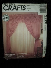 McCall's 5223 Crafts Window Essentials Curtains Uncut Sewing Pattern
