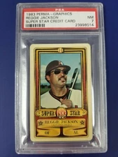 Reggie Jackson 1983 PERMA-GRAPHICS SUPER STAR CREDIT CARD PSA 7 NEAR MINT ANGELS