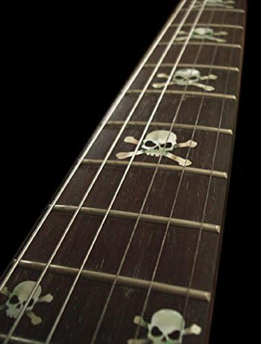 Inlay Sticker Fretboard Position Marker for Guitars and Bass Skulls White Pearl - Picture 3 of 12