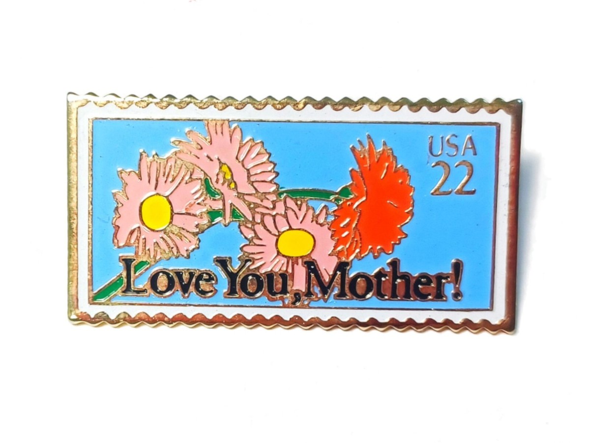mam様 Love You, Mother' Mother's Day Stamp Pin USPS 22 Cent First Class