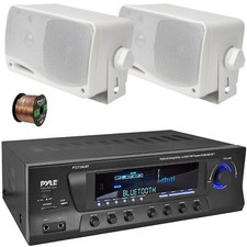 Pyle PT272AUBT Bluetooth Home Theater Receiver, 2x 3.5" 200W Mini Box Speakers