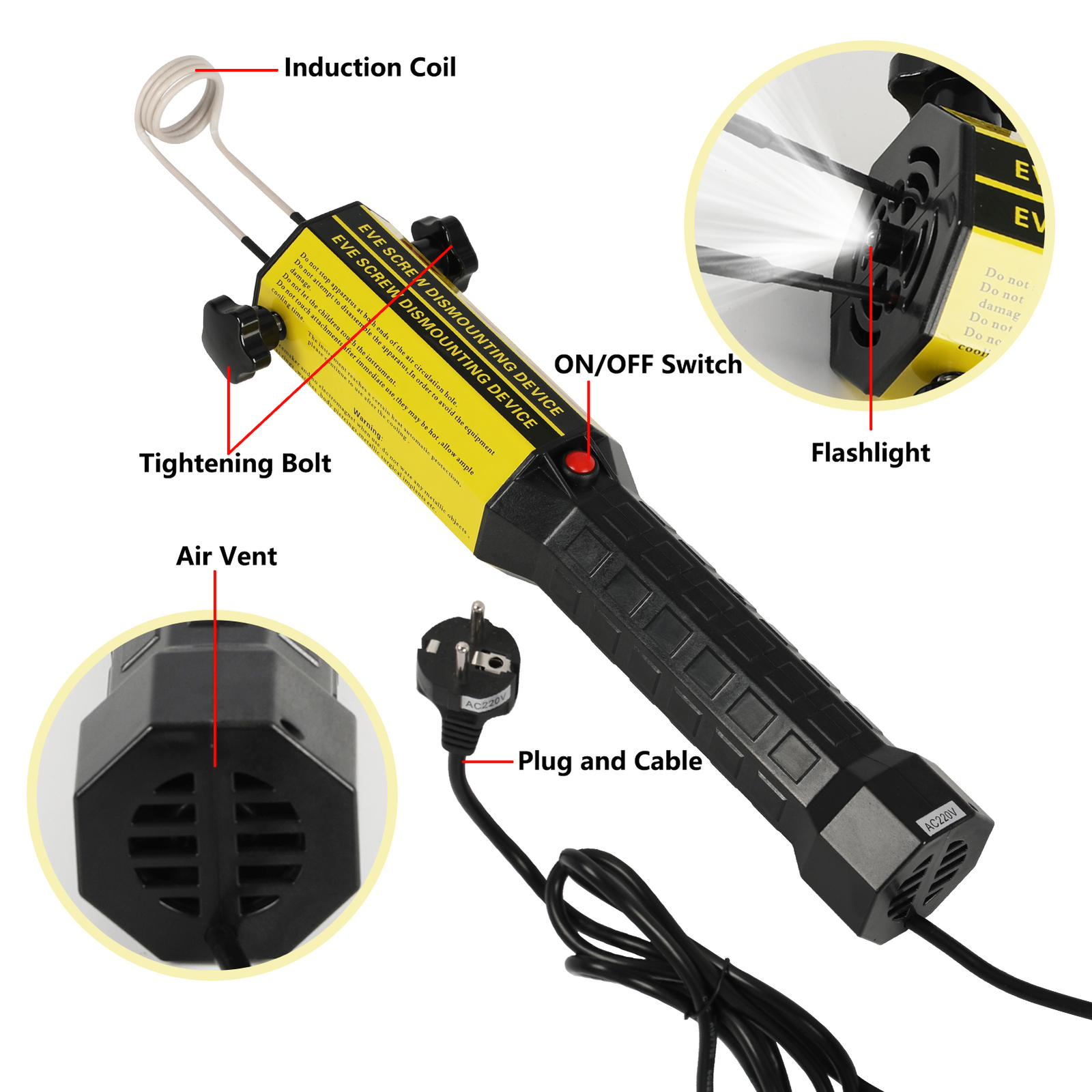 Induction Heater Kit with 8 Coils for Rusty Screw Removing