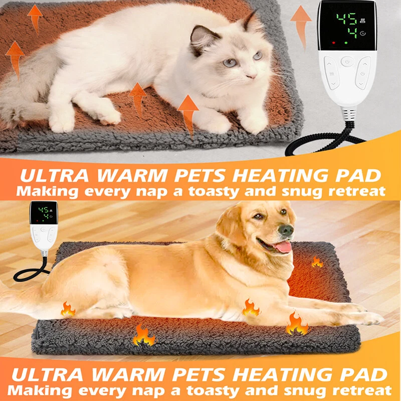 Almohadilla térmica grande para mascotas manta eléctrica alfombra impermeable calentador lavable perro gato Foto 4 de 4