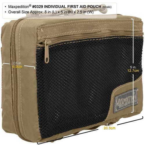 Maxpedition Individual First Aid Pouch Internal Mesh See-Thru.Khaki Nylon Fabric - Picture 5 of 6