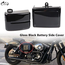 Black Battery Box Side Cover For Harley Dyna Fat Bob Low Rider Wide Glide 06-17