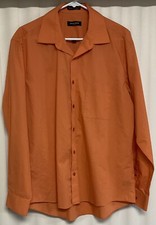 Pierre Cardin Long Sleeve Button Up Shirt Men s Large Orange