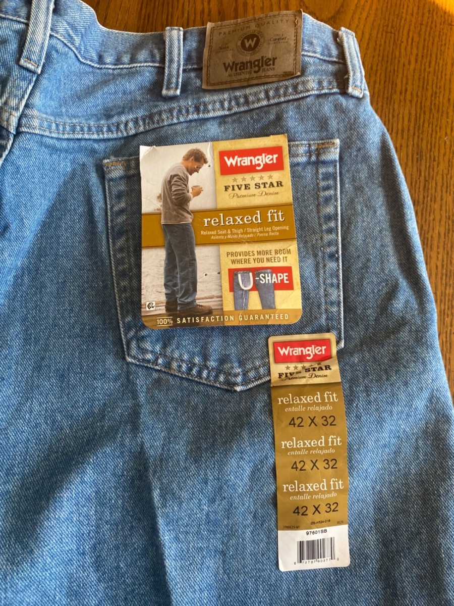 ラングラer392 Wrangler Jeans Relaxed Fit Mens Size 42 X 32 Stone Bleach