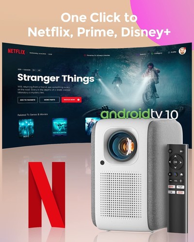 PRO Home Mini Projector 2.4G/5G WiFi 400ANSI Lumens 1080 Full HD 4K 200" IB5 - Picture 2 of 7