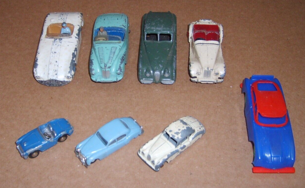 VINTAGE DINKY SPORTS CAR DIECAST & PLASTIC BEATER LOT LESNEY & SPAIN