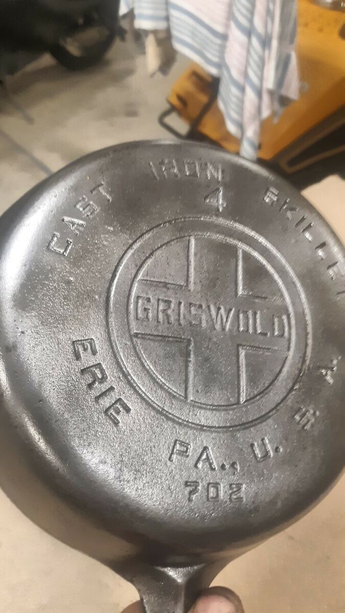 Griswold Large Logo #4 Cast Iron Skillet, 702 Restored | eBay Griswold Large Logo #4 Cast Iron Skillet, 702 Restored | eBay