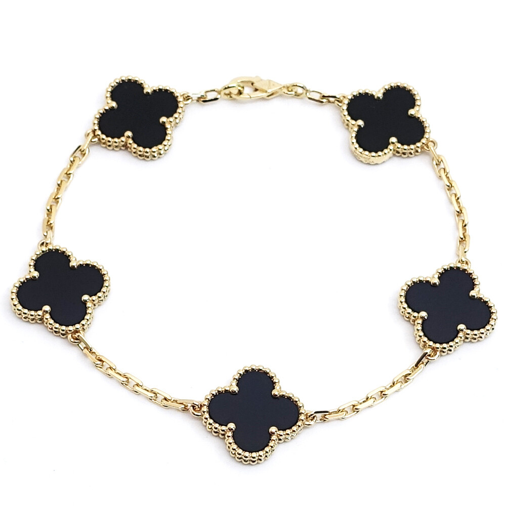 Van Cleef & Arpels vintage alhambra Bracelet Onyx K18 YG P0029453  