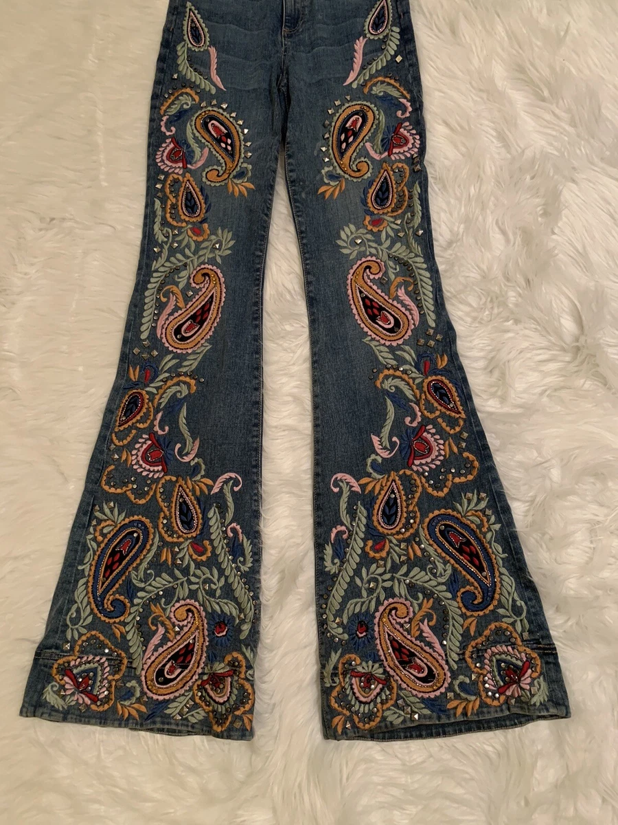 Alice and olivia embroidered cheap jeans