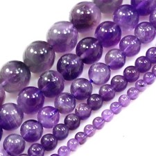Natural Gemstone Purple Amethyst Round Beads 15" 4 6 8 10 12mm Free Shipping