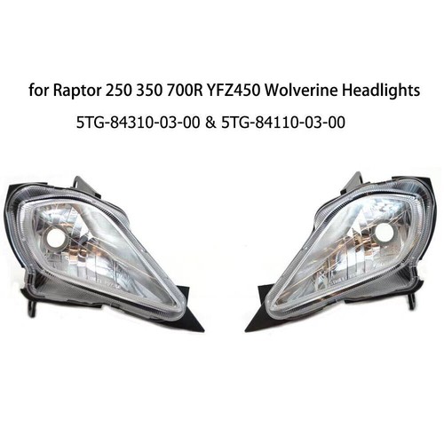 Headlights Assemblies Pair For 2006-2022 Yamaha YFZ 450 RAPTOR YFM 250 350 700 - Picture 3 of 10