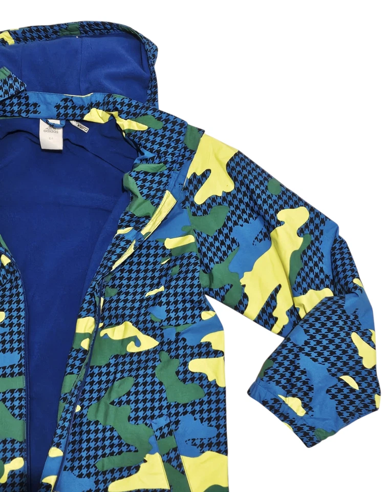 Abrigo de gamuza con capucha Adidas para niños vintage multicolor camuflaje juvenil talla 164 Foto 4 de 4