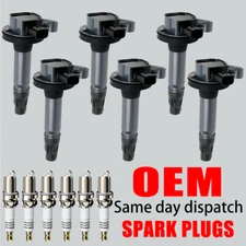 6X OEM Ignition Coil & 6X Iridium Spark Plug for Ford Lincoln 3.5L 3.7L V6 UF553