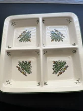Spode Four Part Serving Tray Ceramic Tid Bit Appetizer Relish Small Christmas