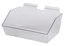 10 Slatwall Bins Dump Acrylic Clear 12” x 9 ½” x 5 ½” Slat Wall Retail