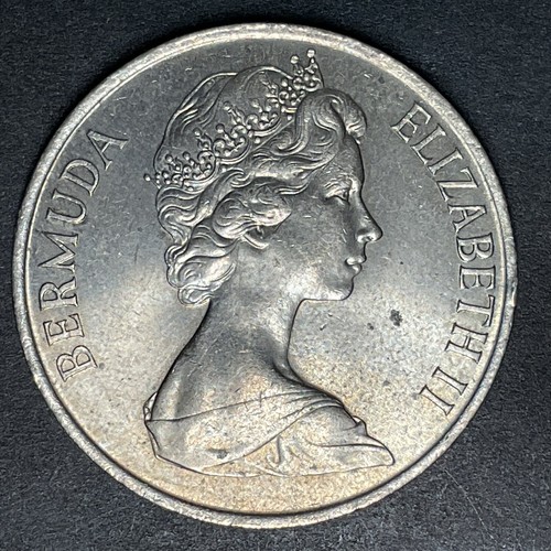 BERMUDA 1970 COIN 50 CENTS Quo Fata Ferunt Foreign World Coins - Picture 2 of 2