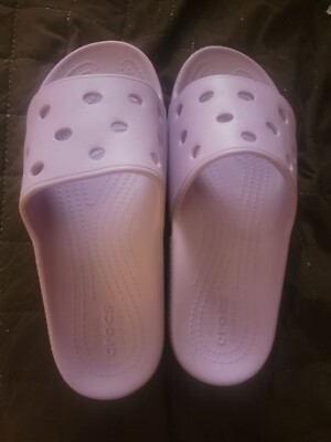 Croc slides SZ  men 12 NWT lavender purple white color beach casual comfortable Authentic Crocs Via Slides Men main image 3