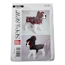 See & Sew Sewing Pattern B6581 Pet Coats OS 2018 NOS