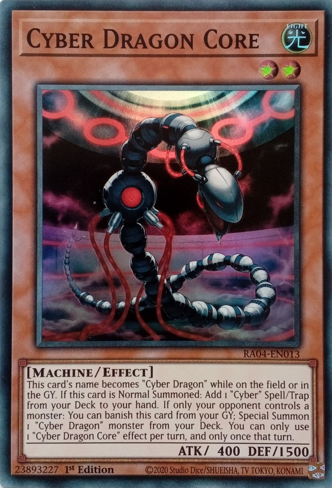 CYBER DRAGON CORE Super Rare 1st Edition YuGiOh Card RA04-EN013