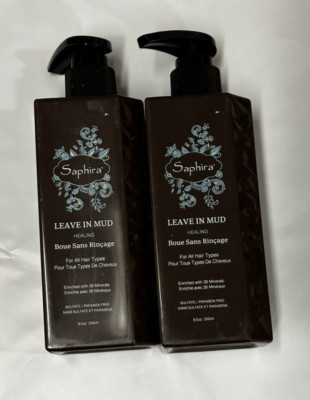 2 x Saphira Leave In Mud Conditioner Dry Damaged Hair Hydrating Healing 8.5oz