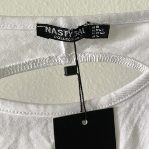 Nasty Gal Long Sleeve Open Back High Leg Bodysuit White Size 10 NWT - Picture 5 of 5