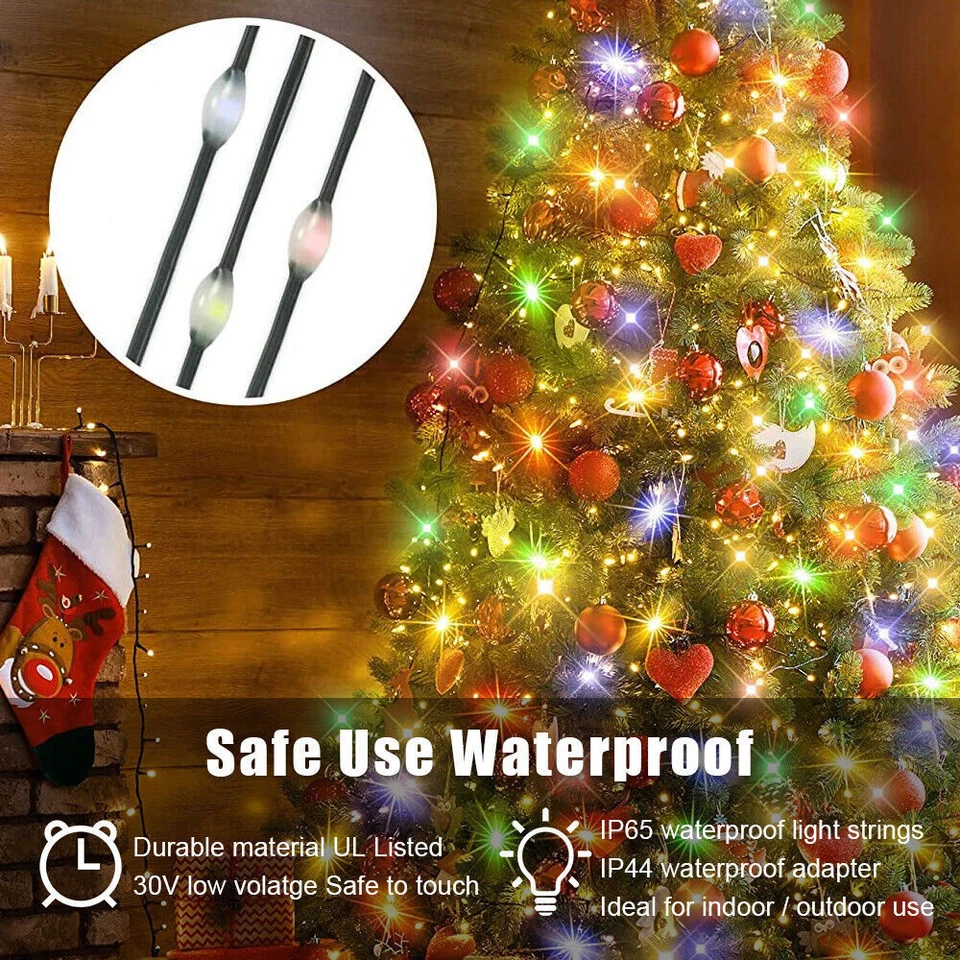 320LED Christmas Tree Waterfall Light Fairy String Outdoor Waterproof Xmas Decor - Image 4 of 4
