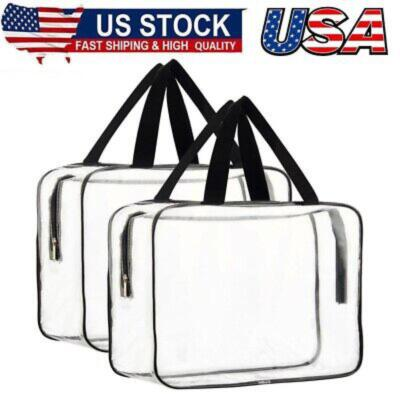 #ad #ad 2Pcs Large Clear Makeup Cosmetic Toiletry Organizer BagClear Plastic Tote Bags
