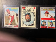 1970 Topps Baseball Carlton, Aaron SN and Clemente BL/AVG VG