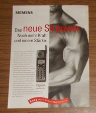 Seltene Werbung SIEMENS S4 POWER Mobiltelefon Handy - Noch mehr Kraft 1996
