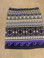 Women's J. McLaughlin Black  Purple Printed Lucy Pencil Skirt/Size 6
