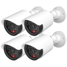 Juego De Cuatro Camaras Falsas V i Luz LED Y Calcomania De Alerta Lujo