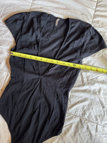 NWT Intimately Free People Plunge Bodysuit, Cap Sleeve V-neck, Black, Size S - Picture 5 of 5