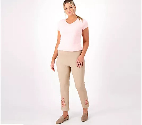 #1853 Isaac Mizrahi Live! Petite Stretch Twill Straight-Leg Size 6P - 第 1/1 張圖片
