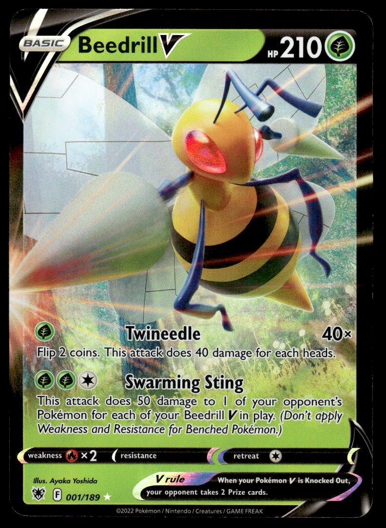 Pokemon TCG SWSH10: Astral Radiance #001/189 Beedrill V NM